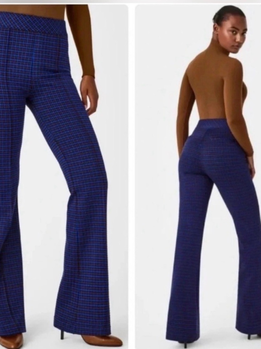 NWT SPANX Hi-Rise Jacquard Stretch Flare Pants